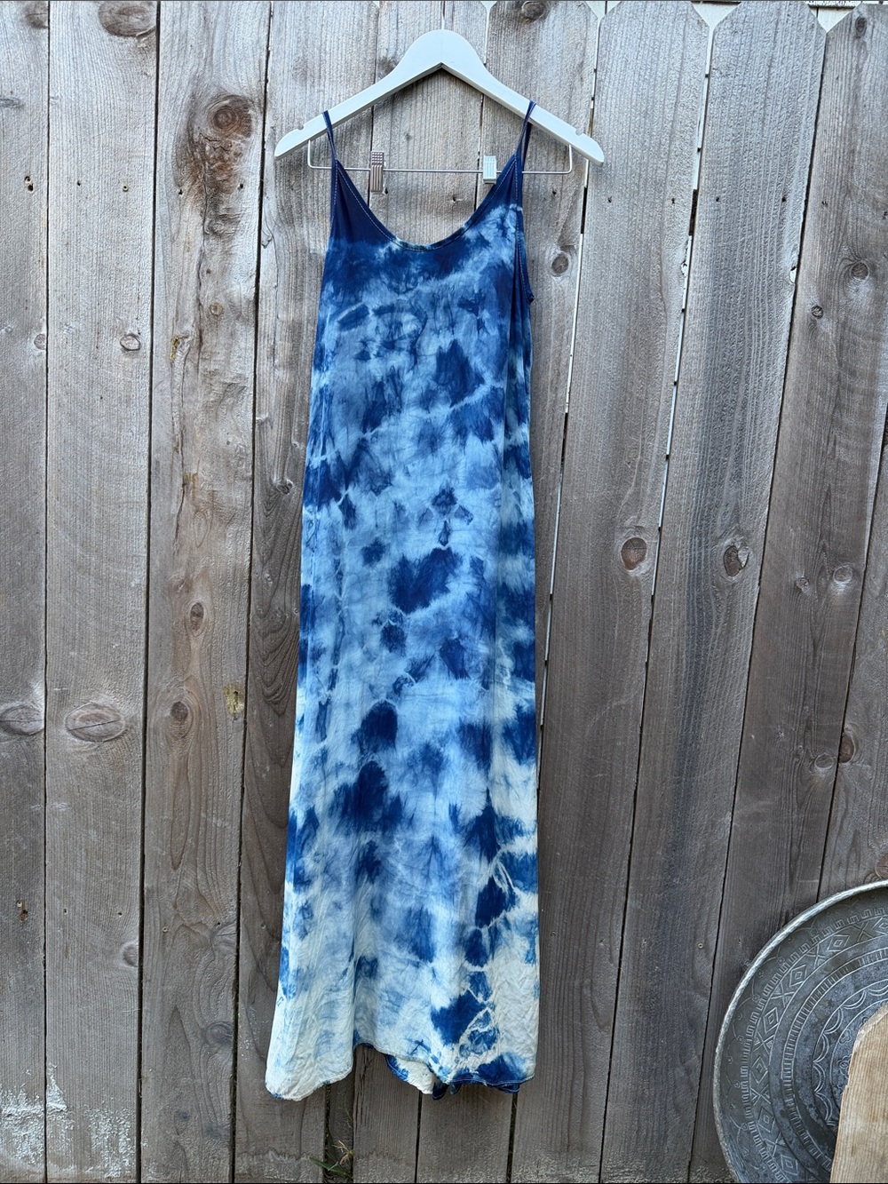 Silk hand dyed Blue slip dress